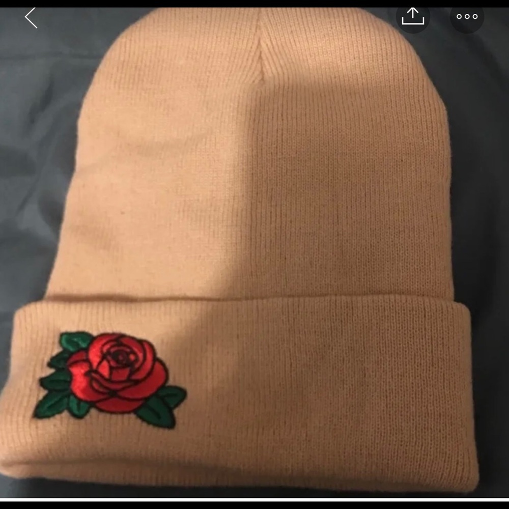 Rose beanie hat
